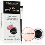 Revolution Gel Eyeliner Pot Geel-silmalainer koos pintsliga / harjaga varjund Black 3 g