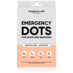 breakout + aid Emergency Dots For Spots and Blemishes Akne hooldus n&auml;ole, rinnale ja seljale salits&uuml;&uuml;lhappega 72 tk