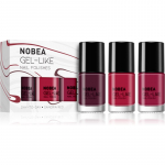 NOBEA Day-to-Day 3-Piece Gel-like Nail Polish set K&uuml;&uuml;nelakikomplekt Sangria red