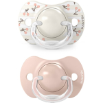 Suavinex Birdies Anatomical Silicone 0-6m lutt Pink 2 tk