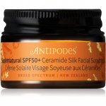 Antipodes Supernatural SPF50+ Ceramide Silk Facial Sunscreen Kaitsev n&auml;okreem keramiididega SPF 50+ 15 ml