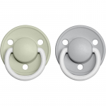 BIBS De Lux Natural Rubber Night Size 2: 6+ months lutt Sage / Cloud 2 tk
