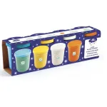 DJECO 4 Tubs of Play Dough metalse s&auml;delusega v&auml;rviline plastiliin 18m+ 4 tk