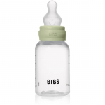 BIBS Anti-Colic Baby Bottle Silicone koolikuid ennetav pudel silikoonist lutiga Sage 150 ml