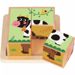 2Kids Toys Wooden Blocks Farm 2 kuubikud puidust 18m+ 4 tk