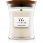 Woodwick Island Coconut l&otilde;hnak&uuml;&uuml;nal puidust taht 275 g