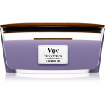 Woodwick Lavender Spa l&otilde;hnak&uuml;&uuml;nal puidust taht (hearthwick) 453 g