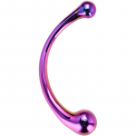 Dream Toys Glamour Glass Curved Wand Topelt Dildo rainbow 16.5 cm