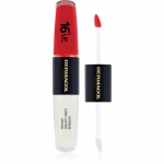 Dermacol 16H Lip Colour Kauap&uuml;siv huulepulk ja huulel&auml;ige varjund 34 Vibrant Red 2x4 ml