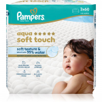 Pampers Aqua Soft Touch Niisked puhastusr&auml;tikud lastele 3x60 tk
