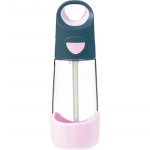 b.box Bottle with Straw pudel k&otilde;rrega Indigo Pink 450 ml