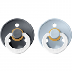 BIBS Colour Natural Rubber Size 2: 6+ months lutt Iron Night / Baby Blue Night 2 tk