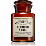 Paddywax Apothecary Geranium & Basil l&otilde;hnak&uuml;&uuml;nal 226 g