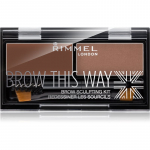 Rimmel Brow This Way Kulmumeigi palett varjund 002 Medium Brown 1,3 g