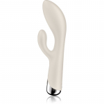 Satisfyer Spinning Rabbit 1 Rotating Shaft kliitori stimulaatoriga vibraator p&ouml;&ouml;rlev Beige 20 cm