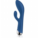 Satisfyer Spinning Rabbit 1 Rotating Shaft kliitori stimulaatoriga vibraator p&ouml;&ouml;rlev Blue 20 cm
