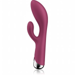 Satisfyer Spinning Rabbit 1 Rotating Shaft kliitori stimulaatoriga vibraator p&ouml;&ouml;rlev Red 20 cm