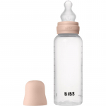 BIBS Anti-Colic Baby Bottle Silicone koolikuid ennetav pudel silikoonist lutiga Blush 270 ml