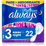 Always Platinum Night Size 3 H&uuml;gieenisidemed &ouml;&ouml; 22 tk