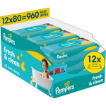 Pampers Fresh & Clean Niisked puhastusr&auml;tikud lastele 12x80 tk