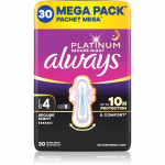 Always Platinum Secure Night Size 4 H&uuml;gieenisidemed &ouml;&ouml; 30 tk