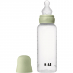 BIBS Anti-Colic Baby Bottle Silicone koolikuid ennetav pudel silikoonist lutiga Sage 270 ml