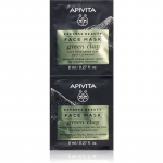 Apivita Express Beauty Cleansing Face Mask Green Clay Puhastav ja siluv rohelise savi n&auml;omask 2x8 ml