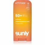 Attitude Sunly Tropical Coco Mineraalne kaitsekreen n&auml;ole ja kehale pulgakujuline SPF 50+ 60 g