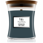 Woodwick Evening Onyx l&otilde;hnak&uuml;&uuml;nal puidust taht 275 g