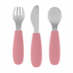 Petite&Mars Take&Match Stainless Steel Cutlery Set s&ouml;&ouml;giriistad lastele Dusty Rose 12m+ 3 tk
