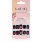 Nail HQ Square Kunstk&uuml;&uuml;ned Deep Red 24 tk