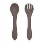 Petite&Mars Take&Match Silicone Cutlery s&ouml;&ouml;giriistad Bitter Cocoa 6m+ 2 tk
