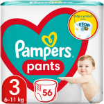 Pampers Pants Size 3 &uuml;hekordselt kasutatavad p&uuml;ksm&auml;hkmed 6-11 kg 56 tk
