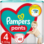 Pampers Pants Size 4 &uuml;hekordselt kasutatavad p&uuml;ksm&auml;hkmed 9-15 kg 48 tk