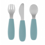 Petite&Mars Take&Match Stainless Steel Cutlery Set s&ouml;&ouml;giriistad lastele Frosted Sky 12m+ 3 tk