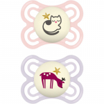 MAM Perfect Night 0+ months lutt Pink/ Purple 2 tk