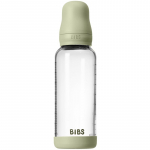 BIBS Baby Glass Bottle Round Latex koolikuid ennetav pudel Sage 240 ml