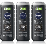 NIVEA MEN Active Clean Du&scaron;igeel  Mle s&auml;&auml;stupakk 3 x 500 ml