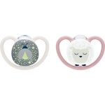 NUK Perfect Match Air Night 0-6 m lutt Firefly/Sheep 2 cm