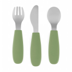 Petite&Mars Take&Match Stainless Steel Cutlery Set s&ouml;&ouml;giriistad lastele Sweet Pea 12m+ 3 tk