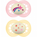 MAM Original Night 6m+ lutt Yellow/ Pink 2 tk