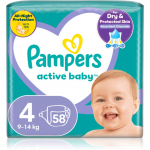 Pampers Active Baby Size 4 &uuml;hekordsed m&auml;hkmed 9-14 kg 58 tk
