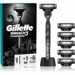 Gillette Mach3 Charcoal alusega raseerija + varuterad 6 tk