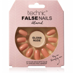 Technic Cosmetics False Nails Almond Kunstk&uuml;&uuml;ned Gloss Nude 24 tk