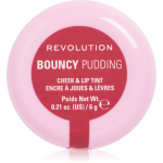 Revolution Bouncy Pudding Lip & Cheek Mitmeotstarbeline huulte- ja n&auml;omeik varjund Pink Mood 6 g