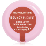 Revolution Bouncy Pudding Lip & Cheek Mitmeotstarbeline huulte- ja n&auml;omeik varjund Peach Veil 6 g