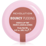 Revolution Bouncy Pudding Lip & Cheek Mitmeotstarbeline huulte- ja n&auml;omeik varjund Hazy Nude 6 g