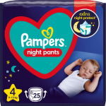 Pampers Night Pants Size 4 &uuml;hekordselt kasutatavad p&uuml;ksm&auml;hkmed &ouml;&ouml; 9-15 kg 25 tk