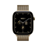Apple Watch 12 MJGV4ET/A 46mm GPS+5G titaan, Gold Milanese Loop