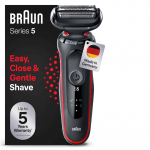 Braun 51-R1000S Series 5 Wet & Dry v&otilde;rgupardel, must/punane